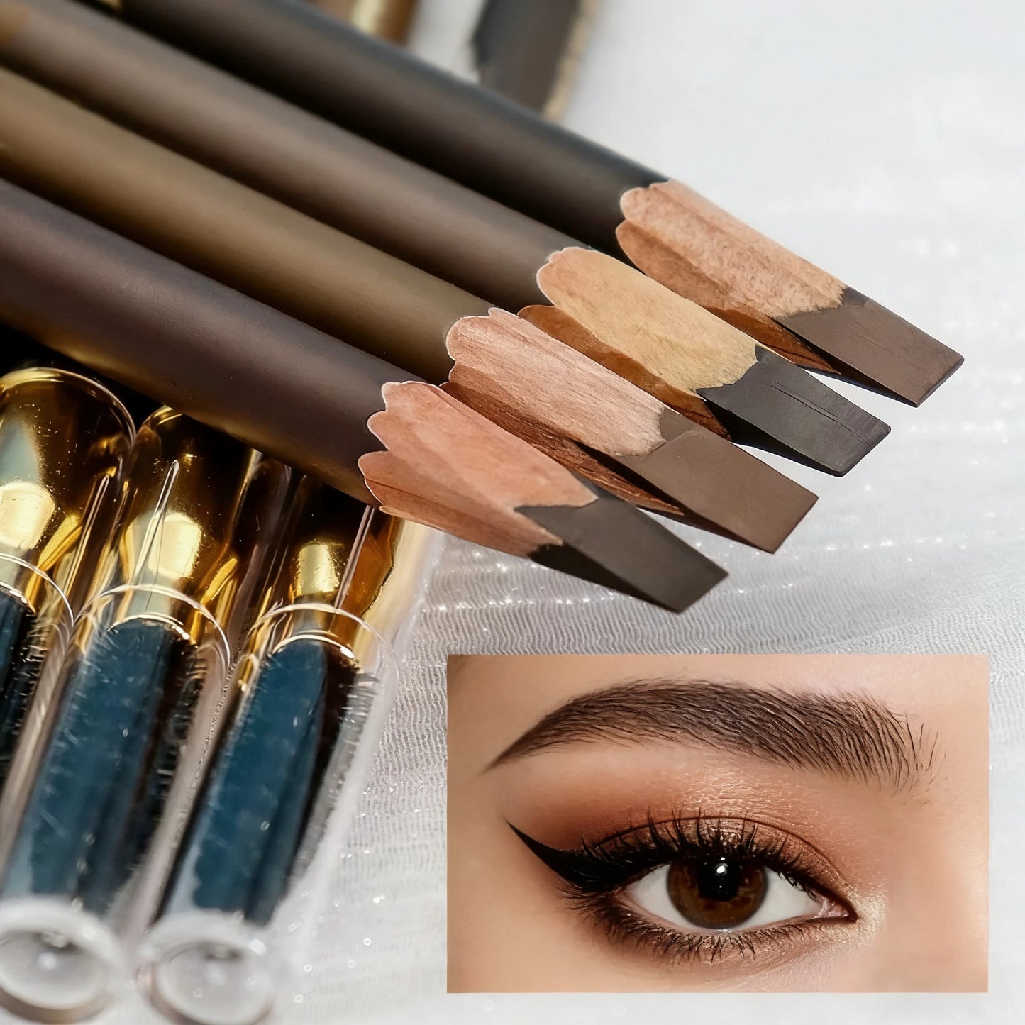 4 ultimate waterproof eyebrow pencils, smudge-proof, long-lasting formula, for creating natural, perfect eyebrows.