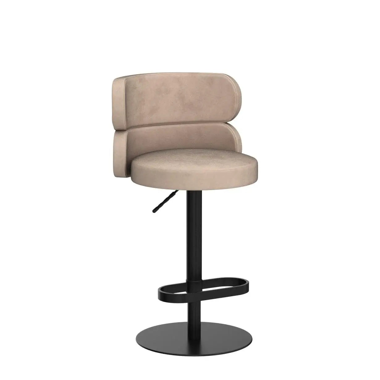 Modern  Single Velvet Upholstered Counter Stool with Gold Metal Leg and Foot Rest Premium Flannel Comfortable, Customized