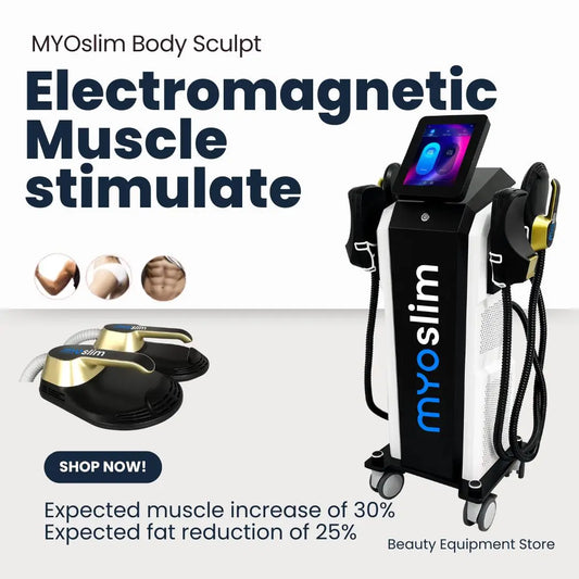 Professional RF MYOslim Body Sculpting Machine Electric Fat Burning Slimming Muscle Stimulator 15 Tes 6500W 5 Handle Neo