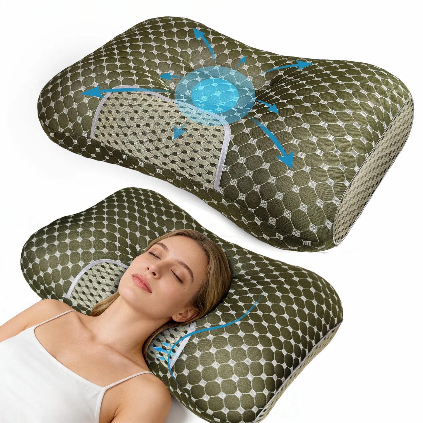 Buy one, get one free! Couple's Soft Knit Neck Massage Pillow - Adjustable ergonomic design for enhanced sleep comfort.