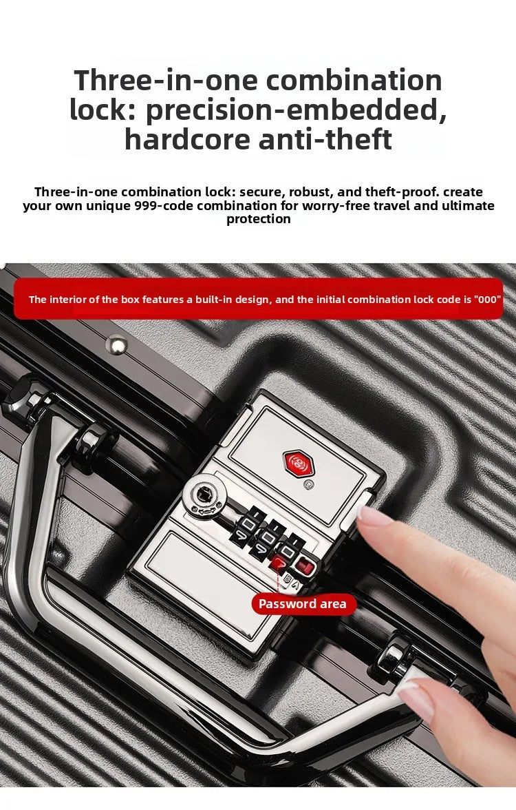 2-Pieces set luggage,20+26 inches in size,a hard-shell suitcase with 108 rivets, , featuring silent all-terrain wheels, a cup holde