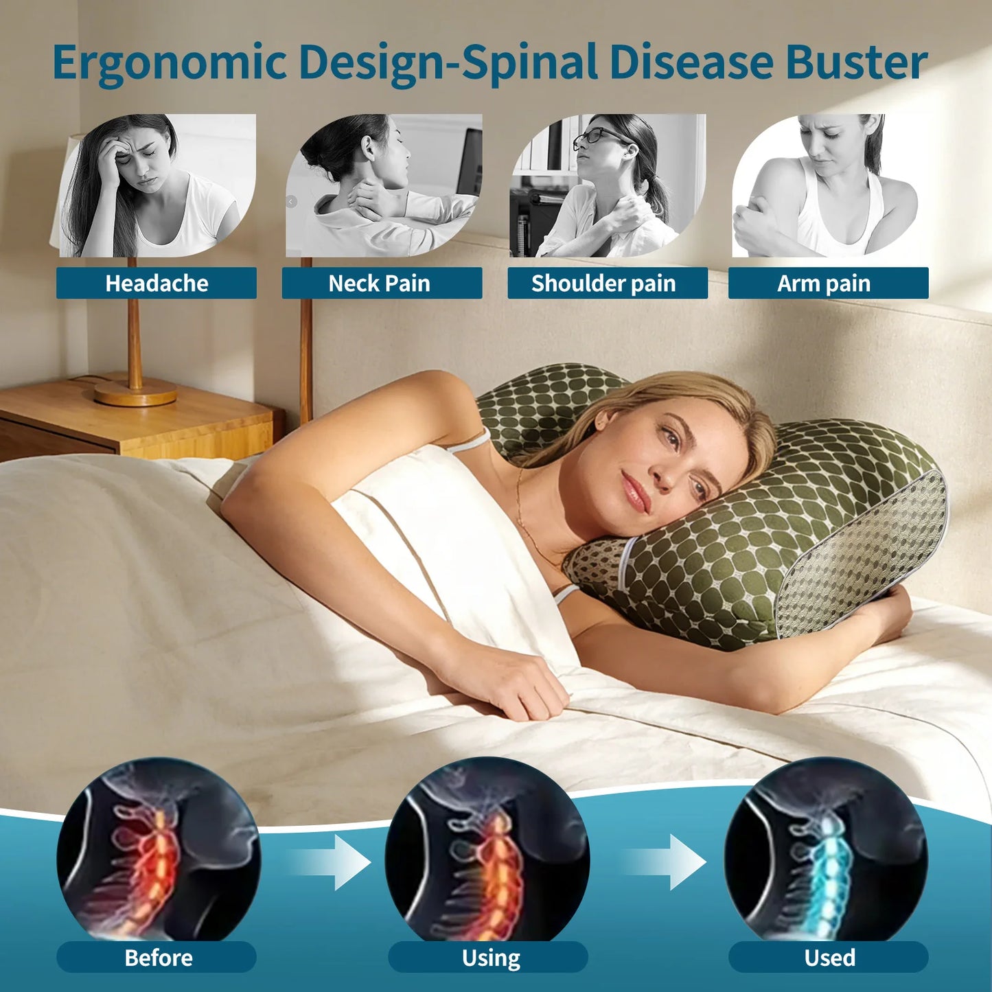 Buy one, get one free! Couple's Soft Knit Neck Massage Pillow - Adjustable ergonomic design for enhanced sleep comfort.