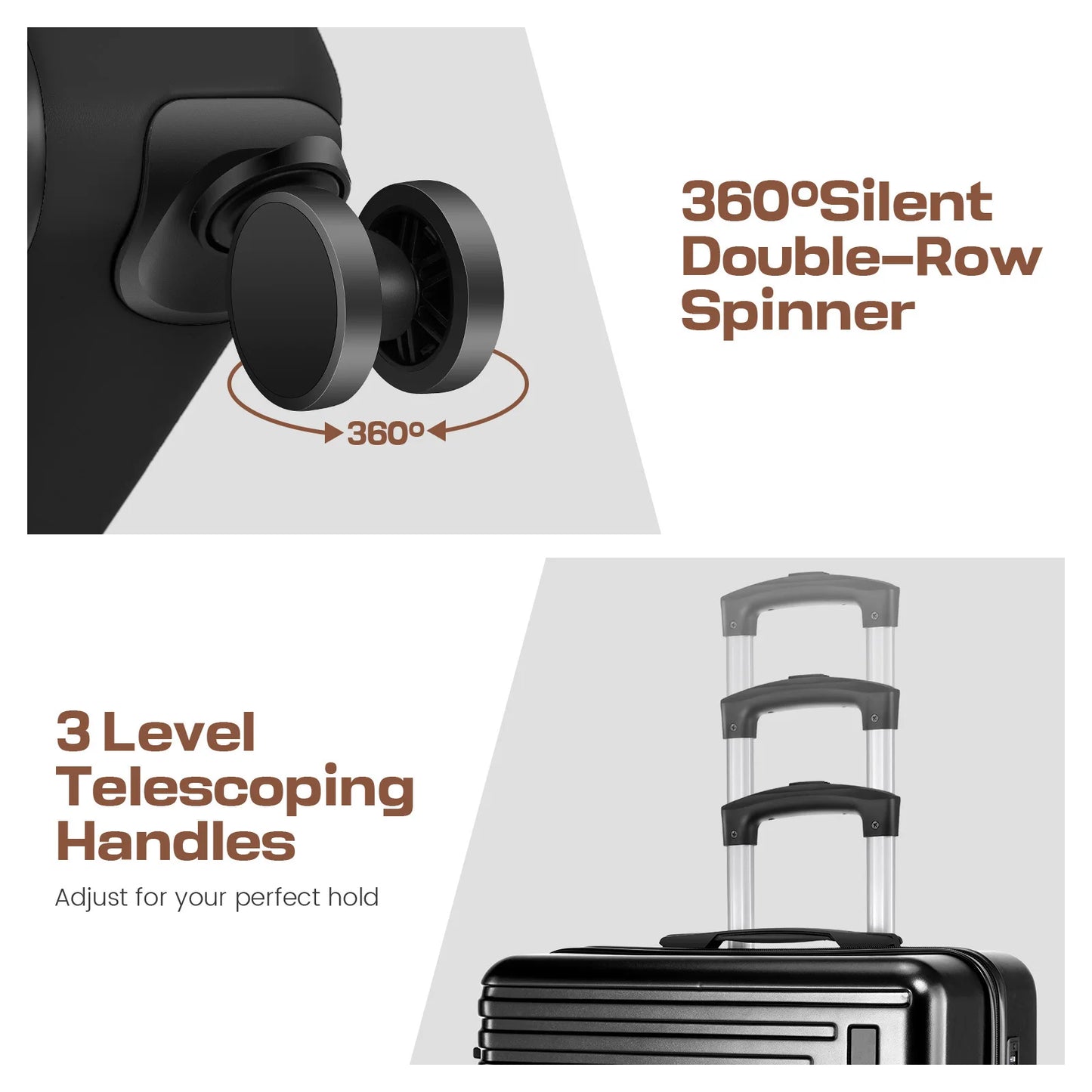 3/5pcs Luggage Set Carry On Suitcase With Spinner Wheel TSA Lock 20/24/28'' Luggage Include Backpack Toiletry For Business Trip