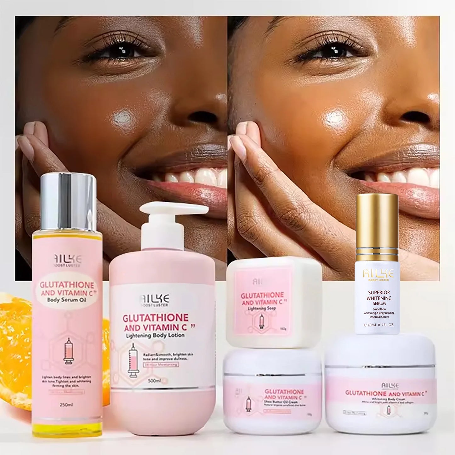 AILKE Whitening Moisturizing Korean Facial And Body Lotion, Reduce Melanin Wrinkles, Vitamin C Dark Spots Remove Skin Care Cream