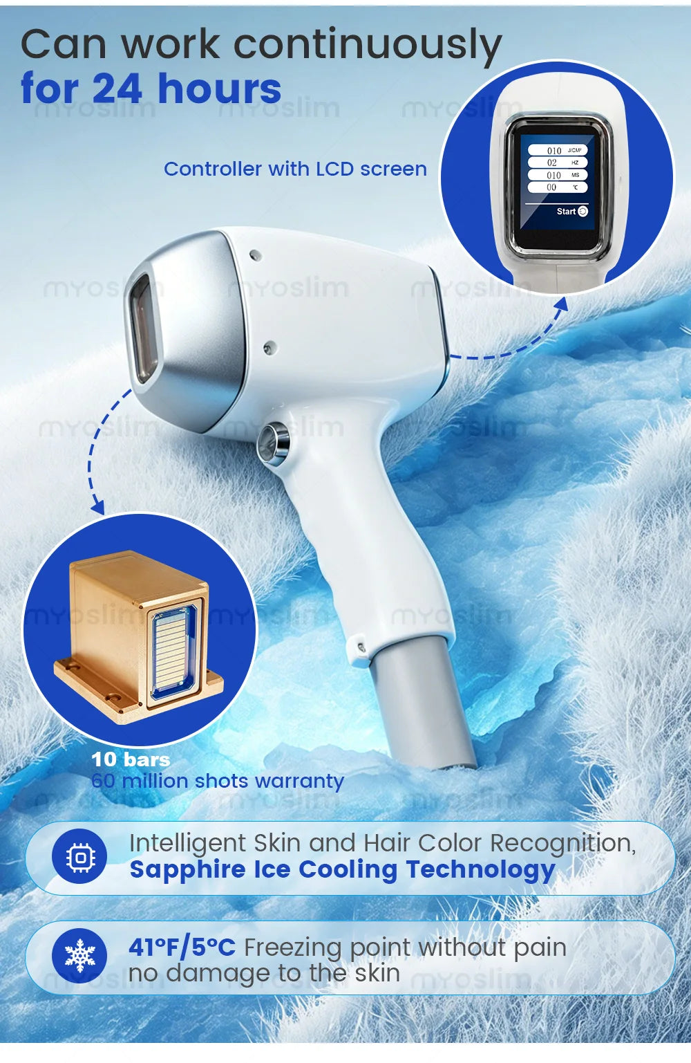 FAC 5000W 16Bars Diode Laser Hair Removal & Pico Laser Tattoo Removal 2-in-1 Machine 755 808 940 1064nm