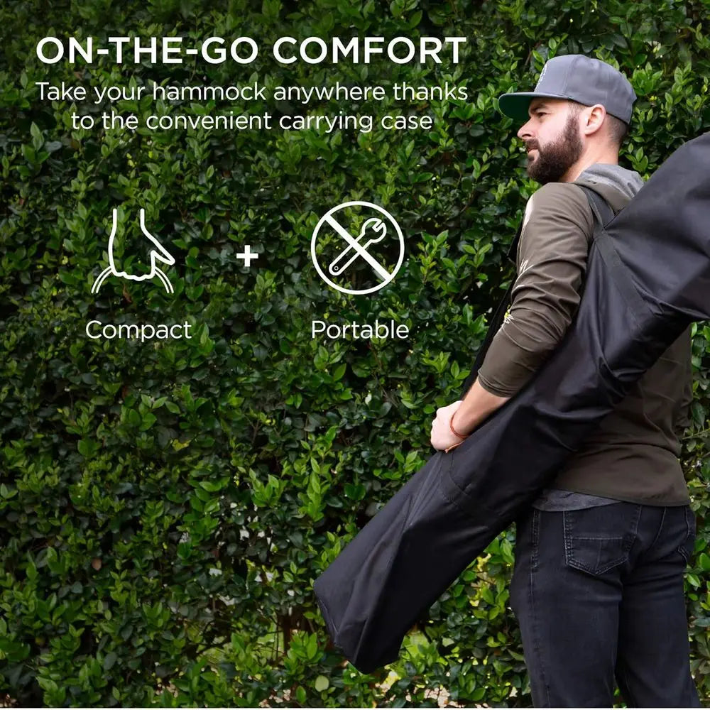 2-Person Double Hammock, Outdoor Woven Cotton Rope Hammocks or Backyard, Patio w/Spreader Bars, Carrying Case, 450lb Weight acit