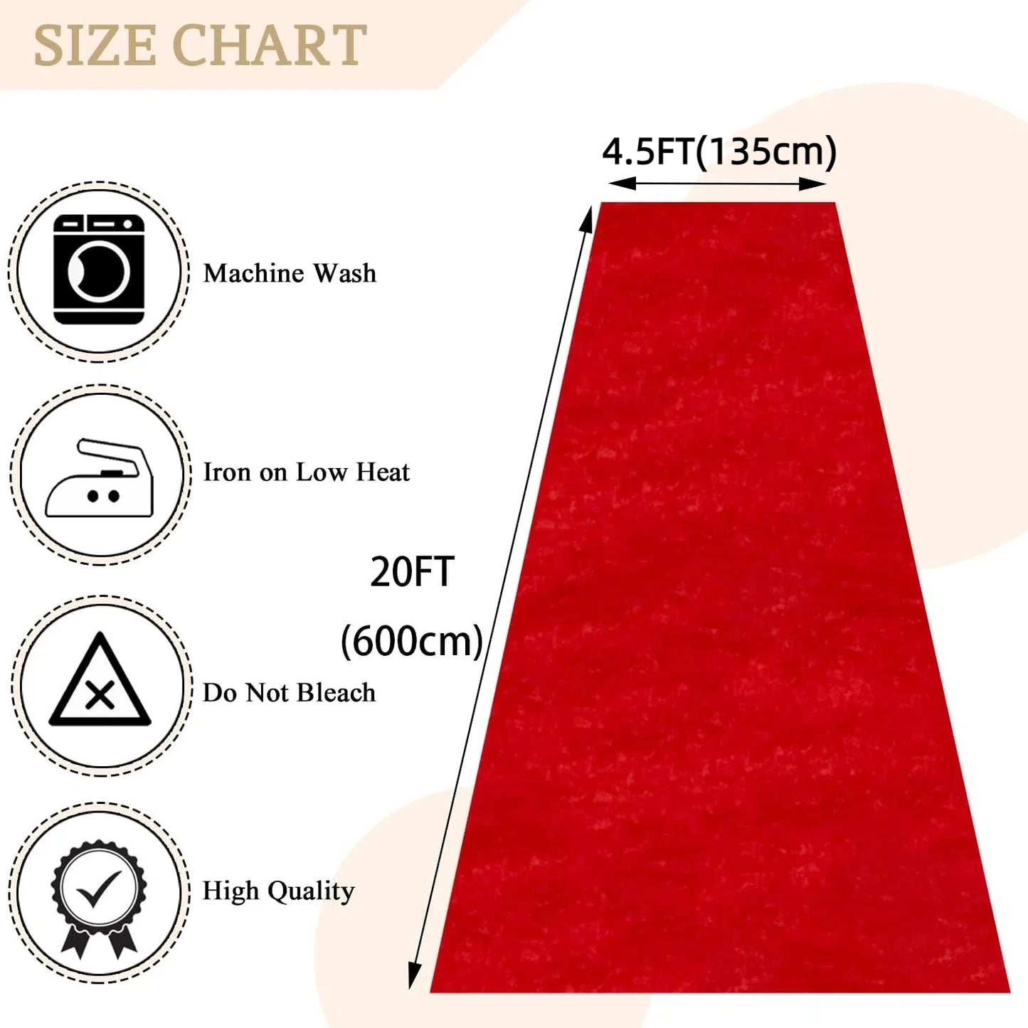 Red Carpet Runner for Party Velvet Aisle Runner for Wedding Ceremony 1 Piece-4.5ft x 20ft FT Red Aisle Runners with Carpet Tape