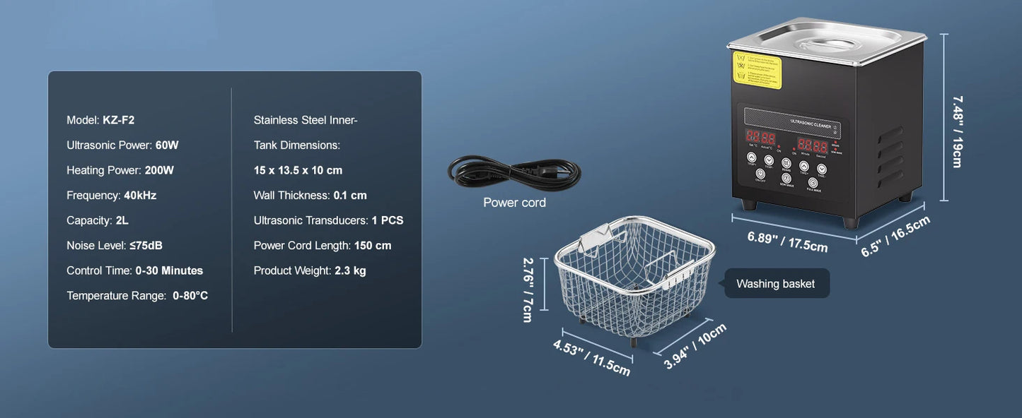 SucceBuy 2-30L Ultrasonic Cleaner Digital Ultrasound Cleaning Machine with Upgraded Degassing and Gentle Mode for Jewelry Glass