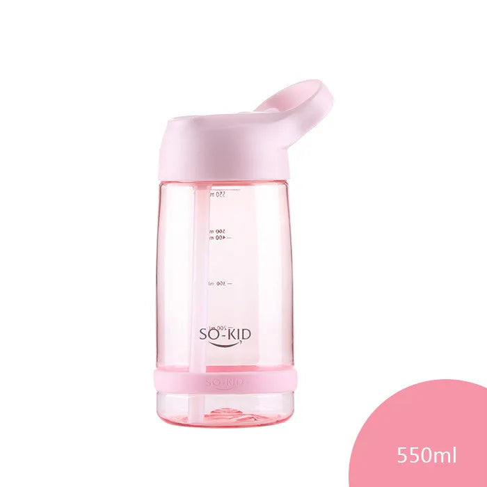 Outdoor Water Bottle with Straw Sports Bottles Leak Proof Eco-friendly Children School with Lid Hiking Camping Plastic BPA Free