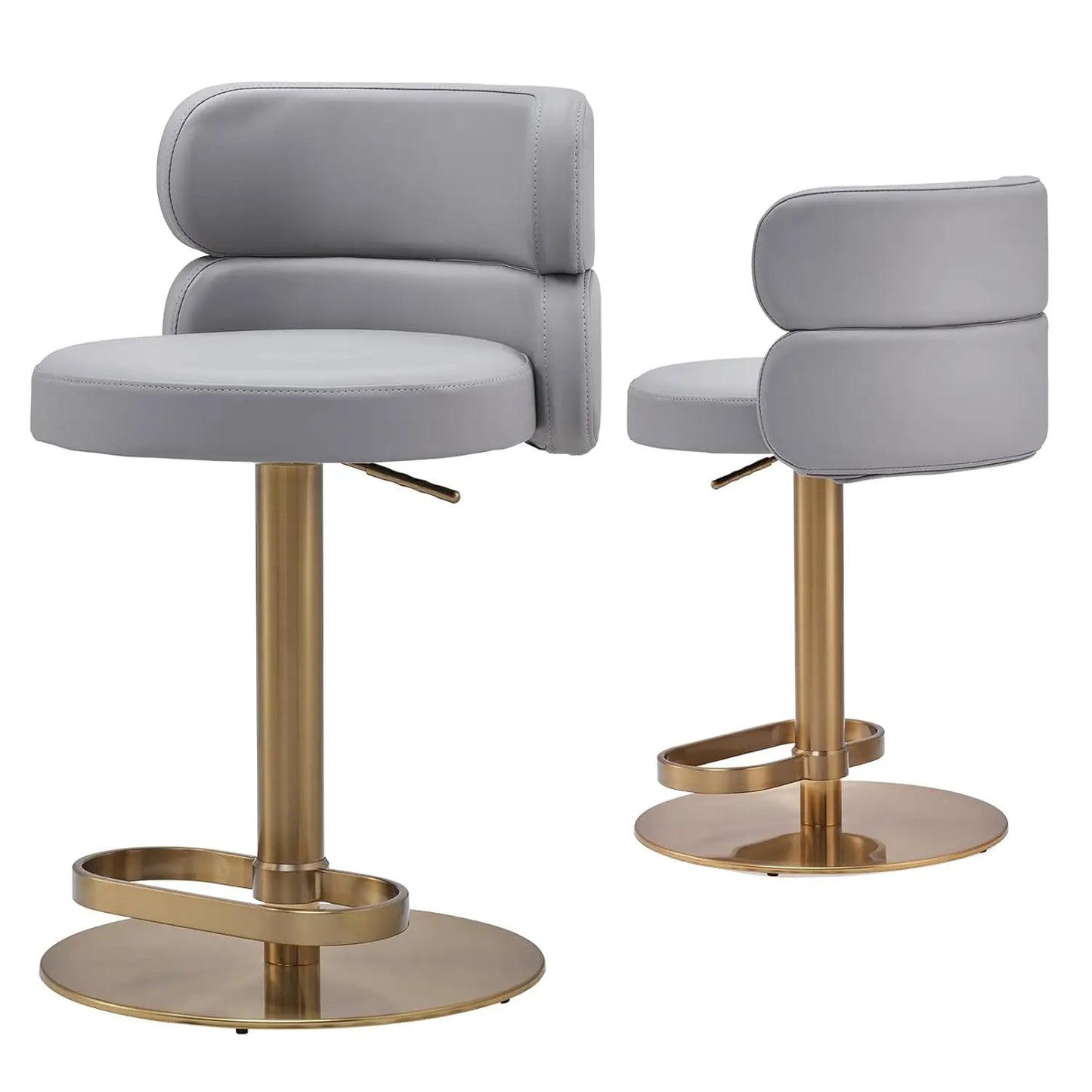 Modern  Single Velvet Upholstered Counter Stool with Gold Metal Leg and Foot Rest Premium Flannel Comfortable, Customized