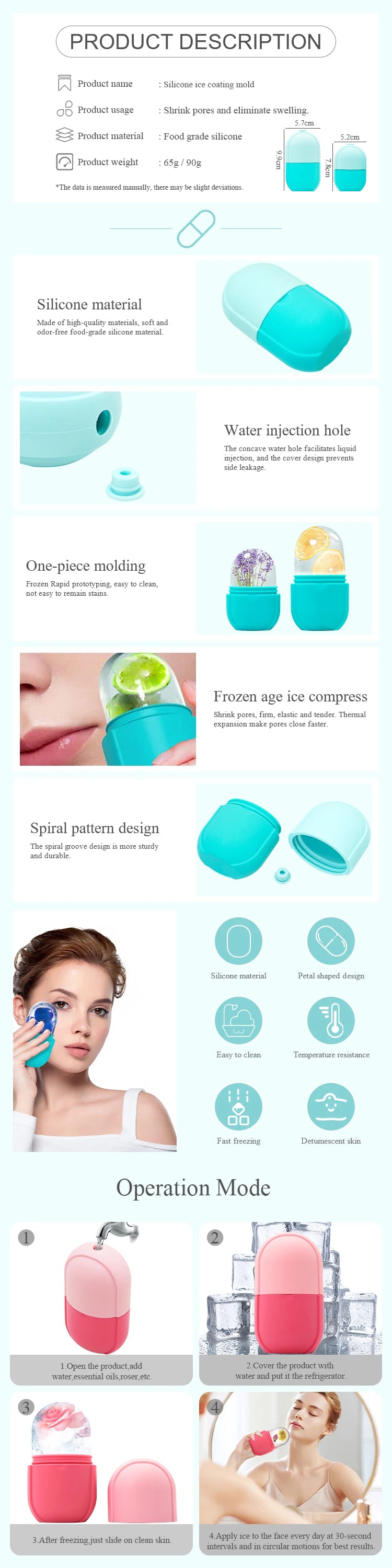 Silicone Ice Cube Tray Mold Face Beauty Lifting Ice Face Tool Contouring Acne Eye Skin Educe Massager Roller Ball Care