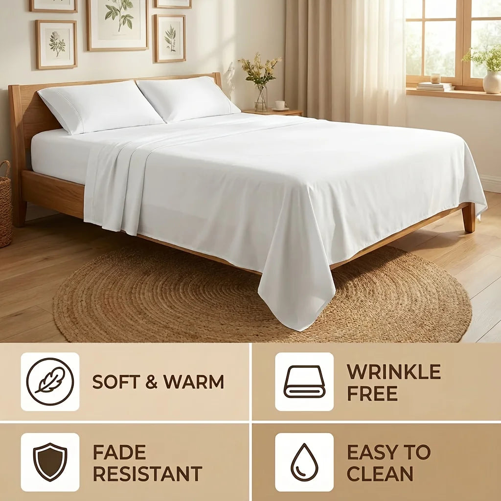 Cooling Bamboo Bed Sheets Set for Twin, Full, Queen, King and California King Size Bed - 18 Inch Deep Pocket - Bedding Sheets &