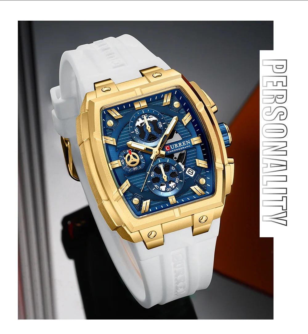 CURREN Men Casual Sport Military Quartz Calendar Wrist Watch for Man Business Leather Waterproof Male Clock Relogio Masculino