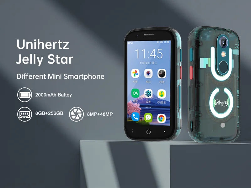 Unihertz Jelly Star Mini Smartphone Android 13 8GB RAM 256GB ROM 2000 mAh battery G99 Octa 48MP 3 inch Led Light Unlocked Phone
