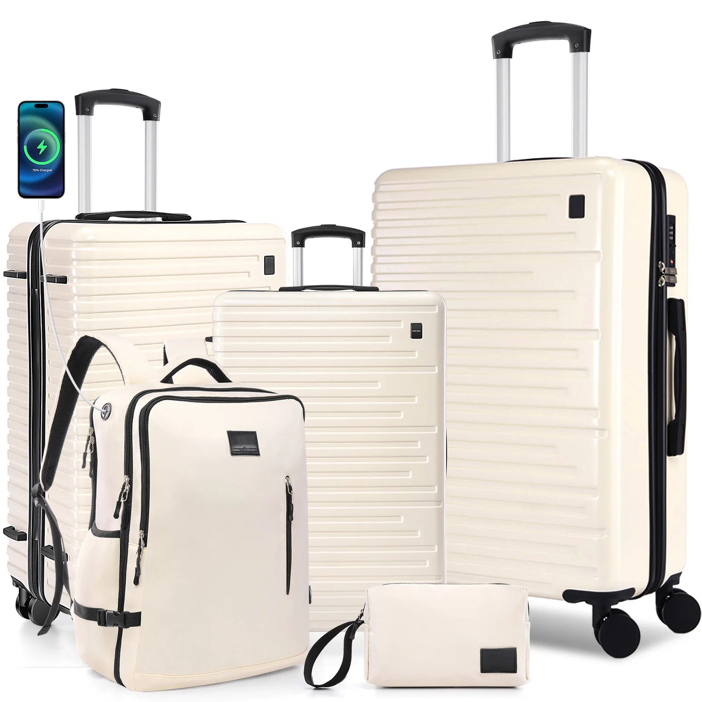 3/5pcs Luggage Set Carry On Suitcase With Spinner Wheel TSA Lock 20/24/28'' Luggage Include Backpack Toiletry For Business Trip
