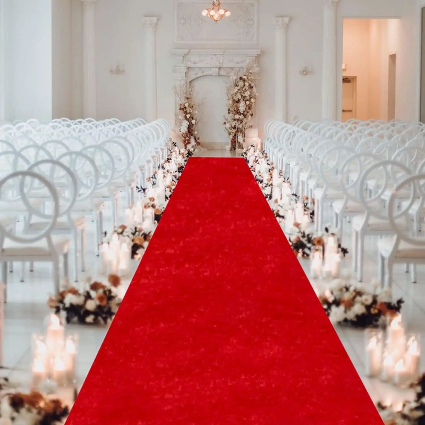 Red Carpet Runner for Party Velvet Aisle Runner for Wedding Ceremony 1 Piece-4.5ft x 20ft FT Red Aisle Runners with Carpet Tape