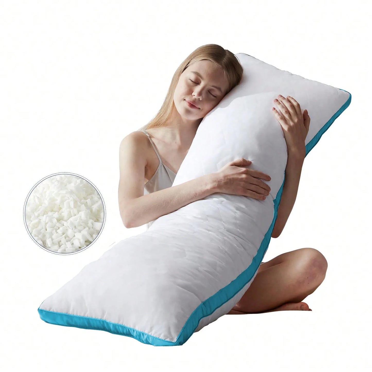 20 x 54 in Memory Foam Body Pillow, Large Full Body Pillow for Adults, Soft Long Bed Pillow for Side Sleepers, White