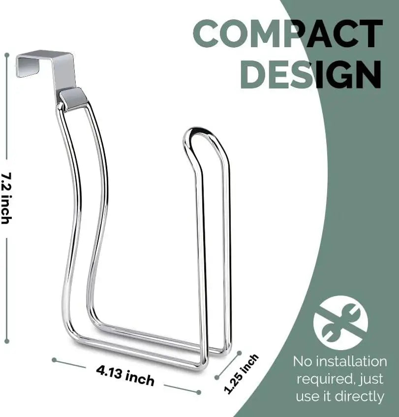 Space-Saving Toilet Paper Holder, Over the Tank Storage, Easy Install, Chrome