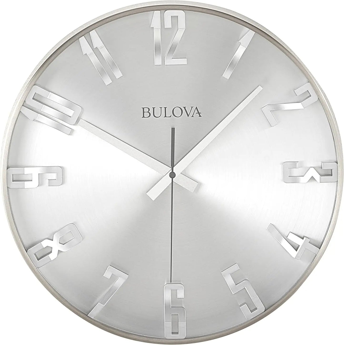 Elegant Silent Sweep Wall Clock with Raised Numerals and Glass Lens, Battery Operated