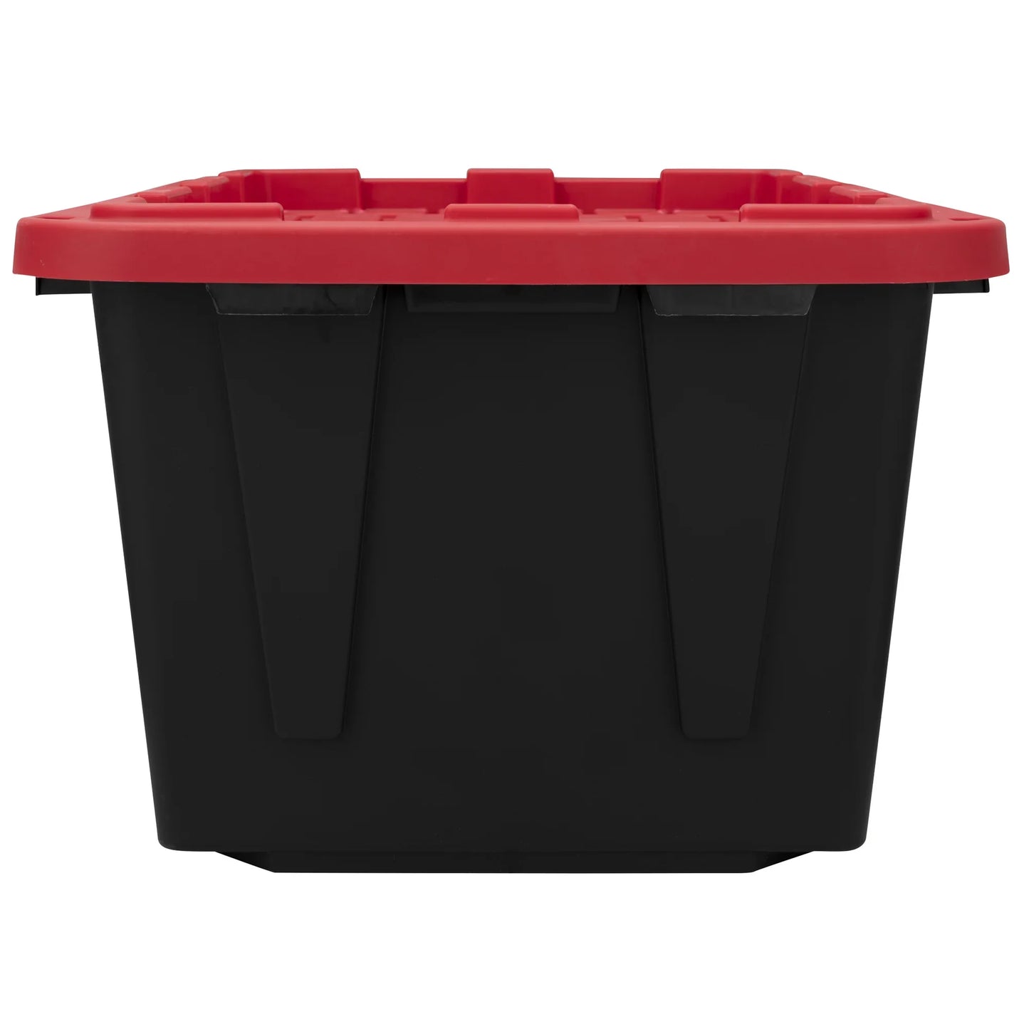 6 Pack 27 Gallon Large Storage Bins with Snap Lid Black And Red Heavy Duty Plastic Storage Containers for Home Organization