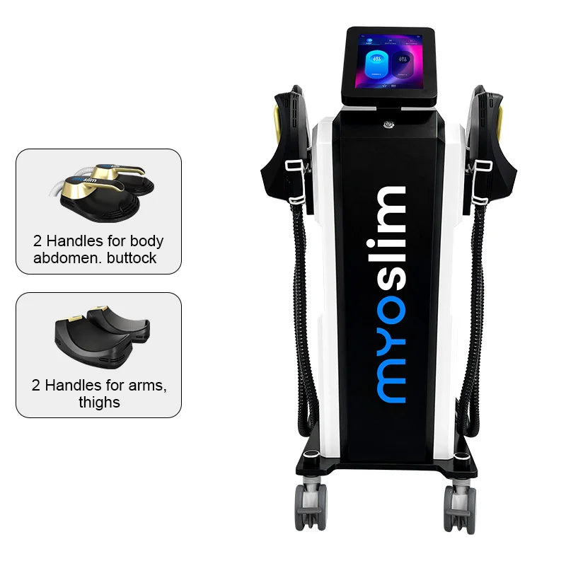 Professional RF MYOslim Body Sculpting Machine Electric Fat Burning Slimming Muscle Stimulator 15 Tes 6500W 5 Handle Neo