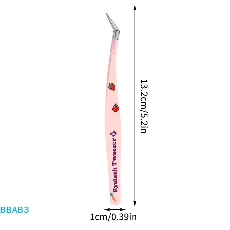 【B】False Eyelash Tweezers Lash Extension Stainless Steel Scrapbook Sticker Tape Picking Straight Head Elbow Tweezers DIY Crafts