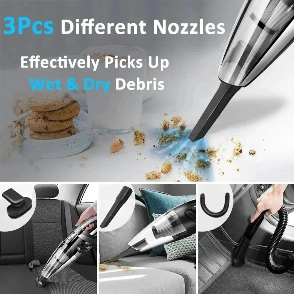 Cordless Handheld Vacuum Cleaner Powerful Cyclonic Suction Rechargeable Quick Charge Portable Vacuum With Multiple Attachments F