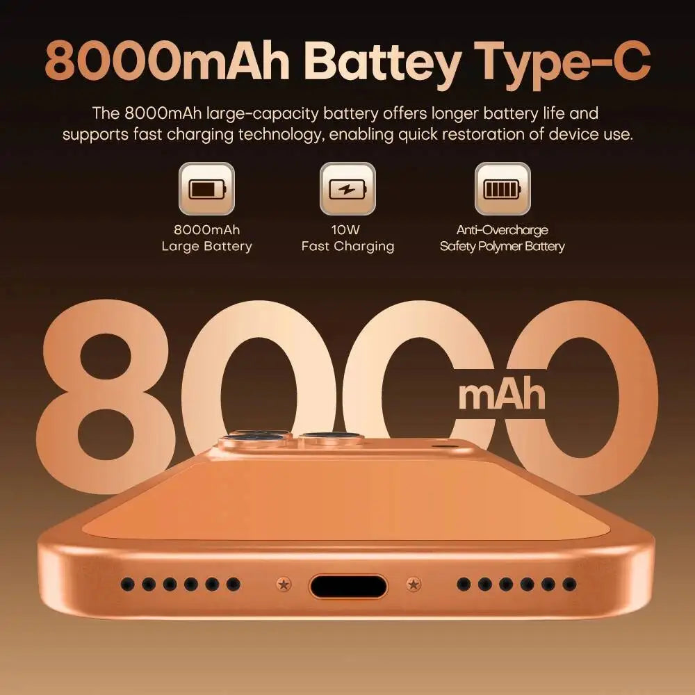 HOT New i17 Pro Max 8000mAh Battery 7.3HD 5G Dual Card Global Edition Original Cheap Smart Android Facial Recognition Function