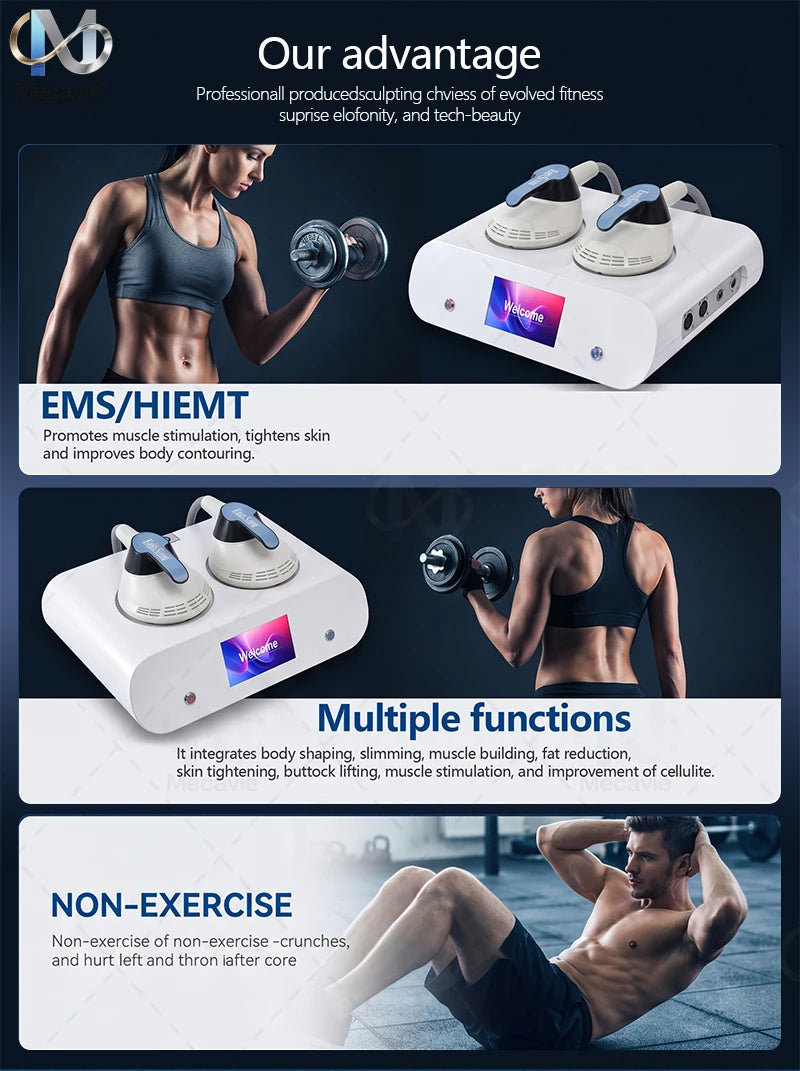 Non-invasive EMS Professional Body Shaping Machine 200Hz 15T Muscle Stimulation Fat Burning Slimming Tool for Home Use Choose