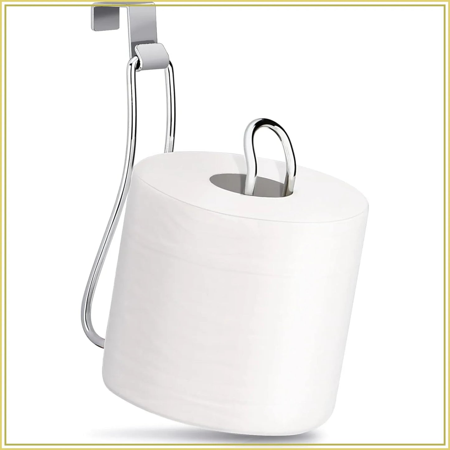 Space-Saving Toilet Paper Holder, Over the Tank Storage, Easy Install, Chrome