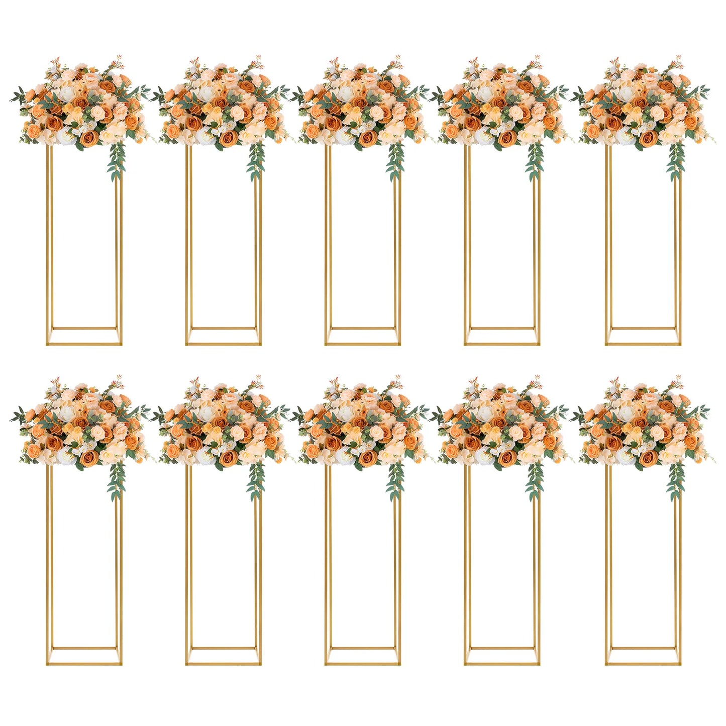 10PCS Flower Stand 80cm/31.49inch Metal Wedding Column Stand Road Floor Vases for Party Birthday Events Home Decor