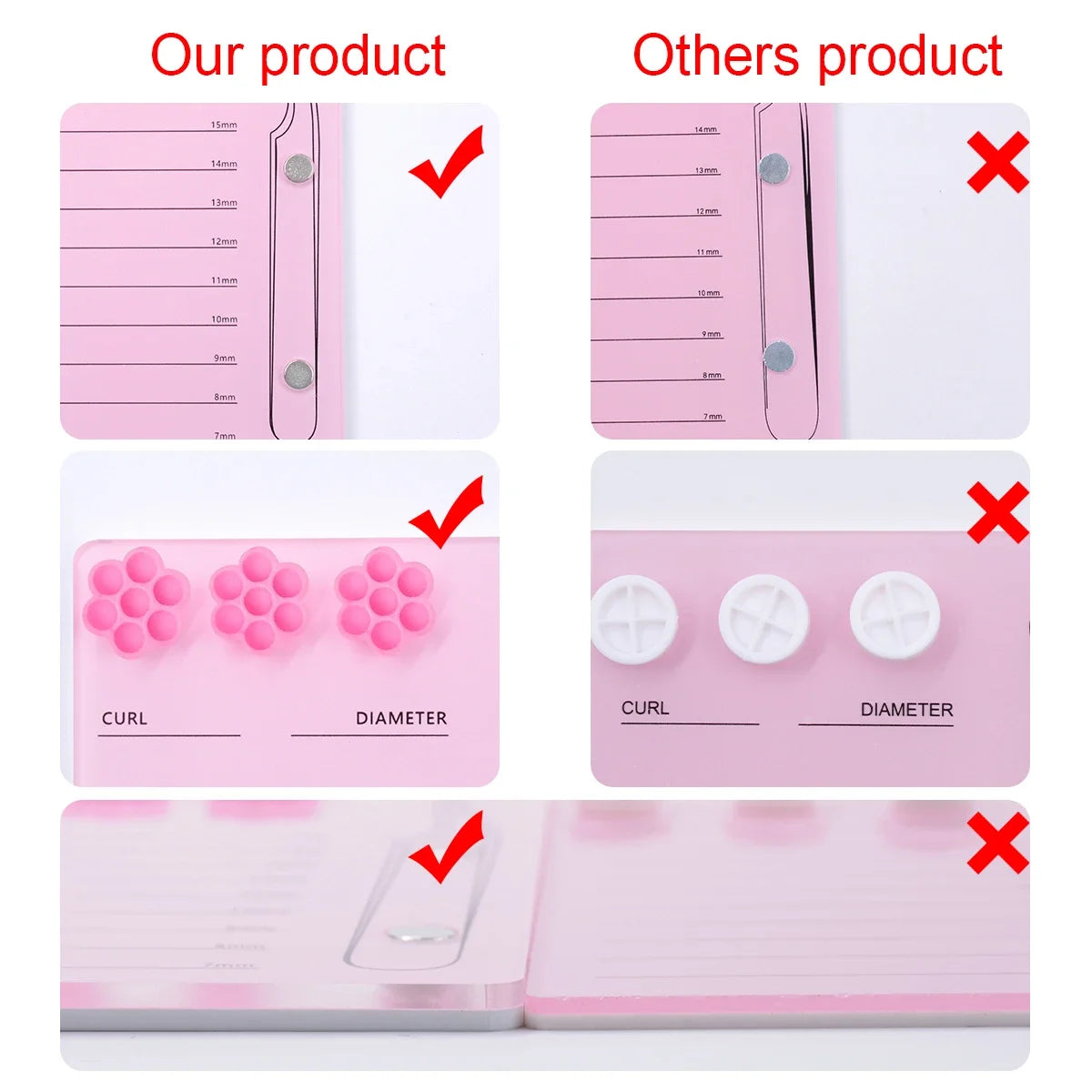 Eyelash Extension Scale Holder Wholesale Magnetic Acrylic Lash Board with Glue Pallet Cup False Eyelashes Pad Makeup Tools