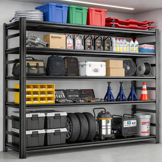 48" W Garage Shelving Heavy Duty Metal Shelves 5 Tier Adjustable Shelf Unit 3000 lbs Capacity Storage Stand, Customized