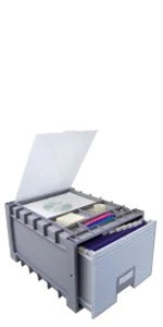 Storex Plastic Archive Storage Drawer with Lock, Letter Size, 18-Inch Drawer, Black (STX61178U01C)