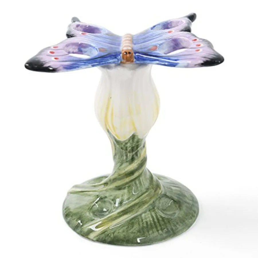 Ceramic Bathroom Accessory Set Dancing Butterfly 5 Pieces Including Toothbrush Holders 2 Gargle Tooth-Brushing Cups Soap Dishes