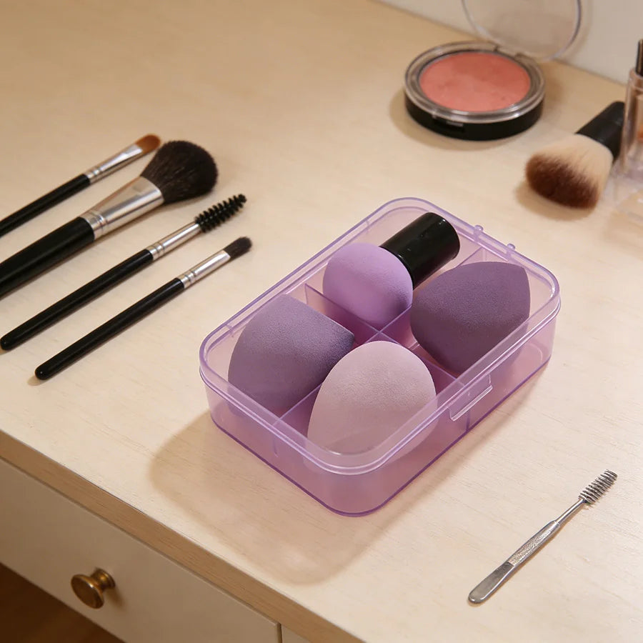 Mushroom Foundation Sponge Set 4PCS Dry & Wet Dual-Use Beauty Puffs Powder Blending Makeup Tool