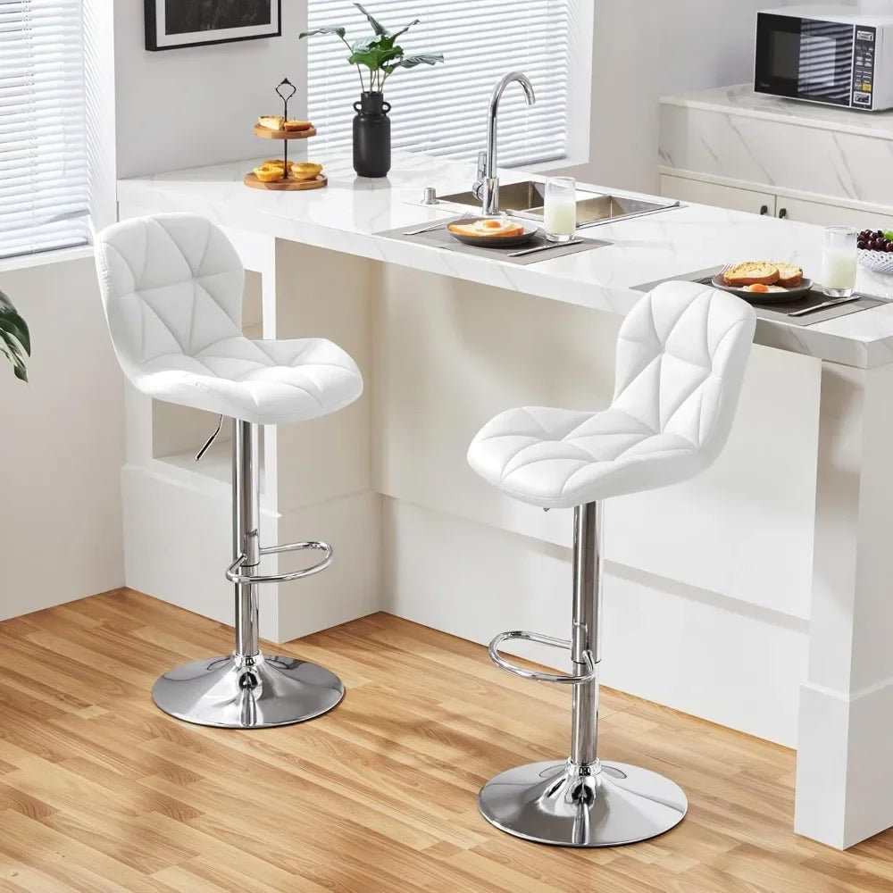 Height Adjustable Swivel Barstools PU Leather Counter Stools with Backrest for Home Bar Kitchen Tall Chairs Customized