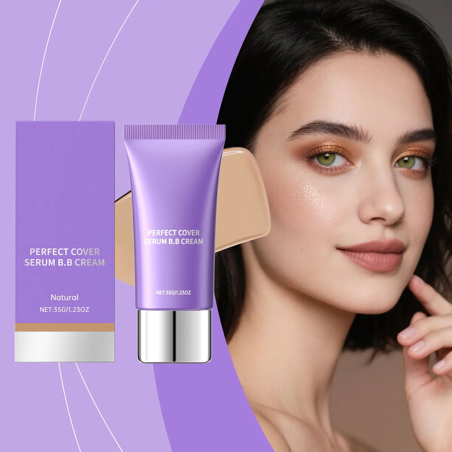 Women's Waterproof Long-Lasting BB Cream Natural Look Buildable Light Moisturizing Foundation Pore Minimizing Makeup Gift for Li