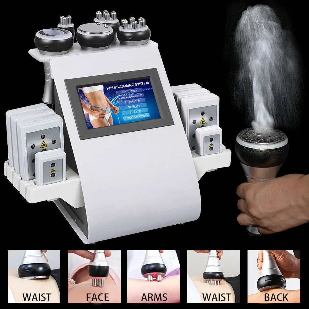 6 In 1 40K Ultrasonic Cavitation Machine Weight Loss Skin Lift Tightening Vacuum Lipo KIM8 Body Slimming Machine Body Shaping