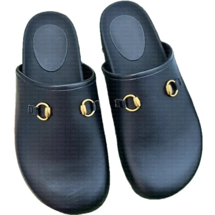 Designer High-End VersionGMen's and women's casual mule shoes with, flat-soled, versatile street wear