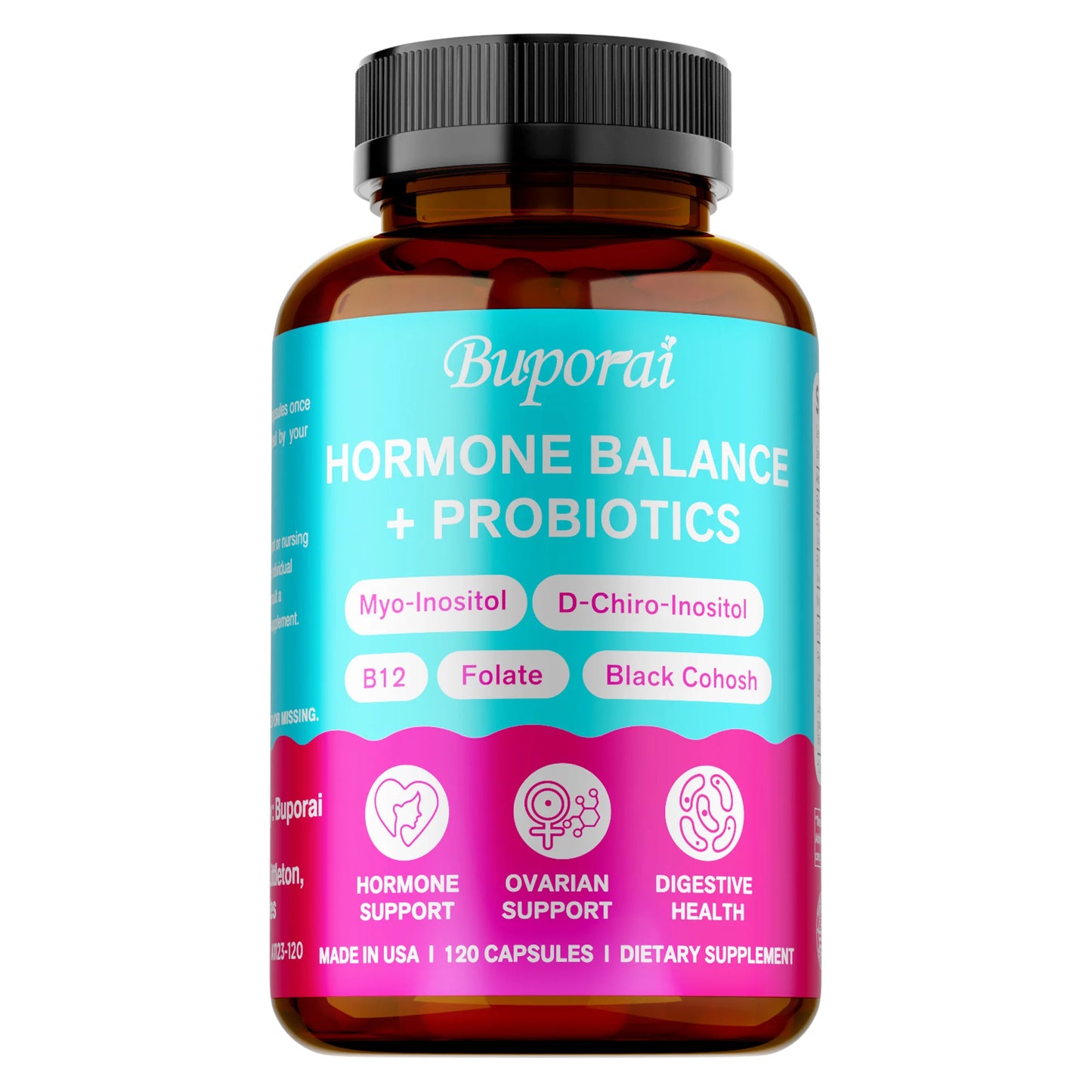 Hormone Balance + Probiotics - Relieve Menopausal Discomfort, Control Weight, Support Ovarian Function - 120 Capsules