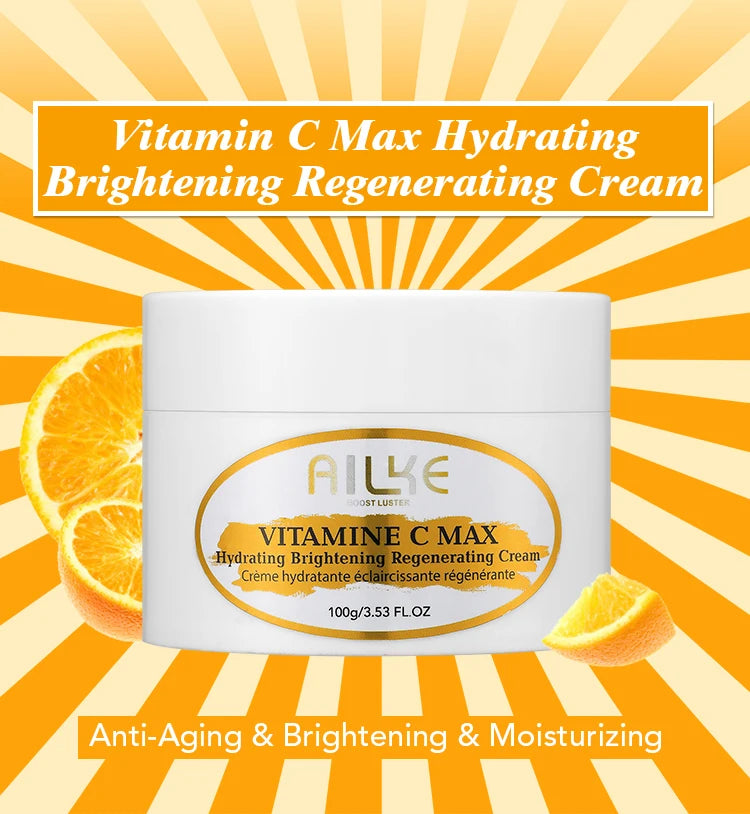 AILKE Vitamin C Set, Reduce Dark Spots, with Lightening Body Lotion, Even Tone Face Cream, Whitening Serum, Brightening Soap