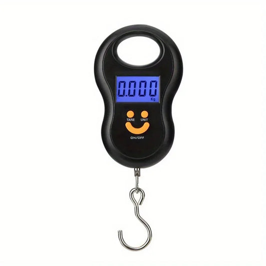 1pc Black Electronic 50kg 10g/ 110lb 0.35oz Hanging Scale LCD Digital Scale BackLight Fishing Weights Pocket Scale Luggage Sc