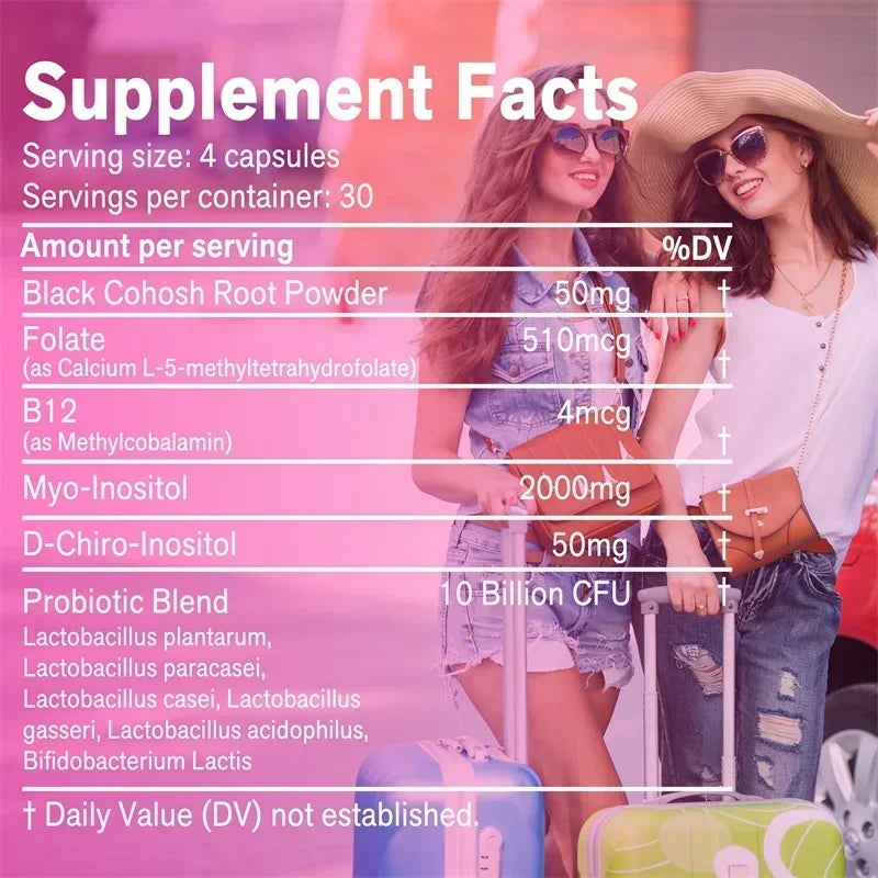 Hormone Balance + Probiotics - Relieve Menopausal Discomfort, Control Weight, Support Ovarian Function - 120 Capsules