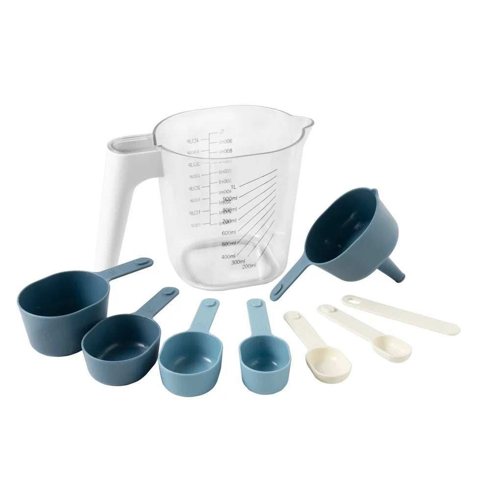 9-Piece Stackable Measuring Set Kitchen Tools Accurate Measurement Cups Spoons Non-Toxic Heat Resistant Ideal Cooking Baking