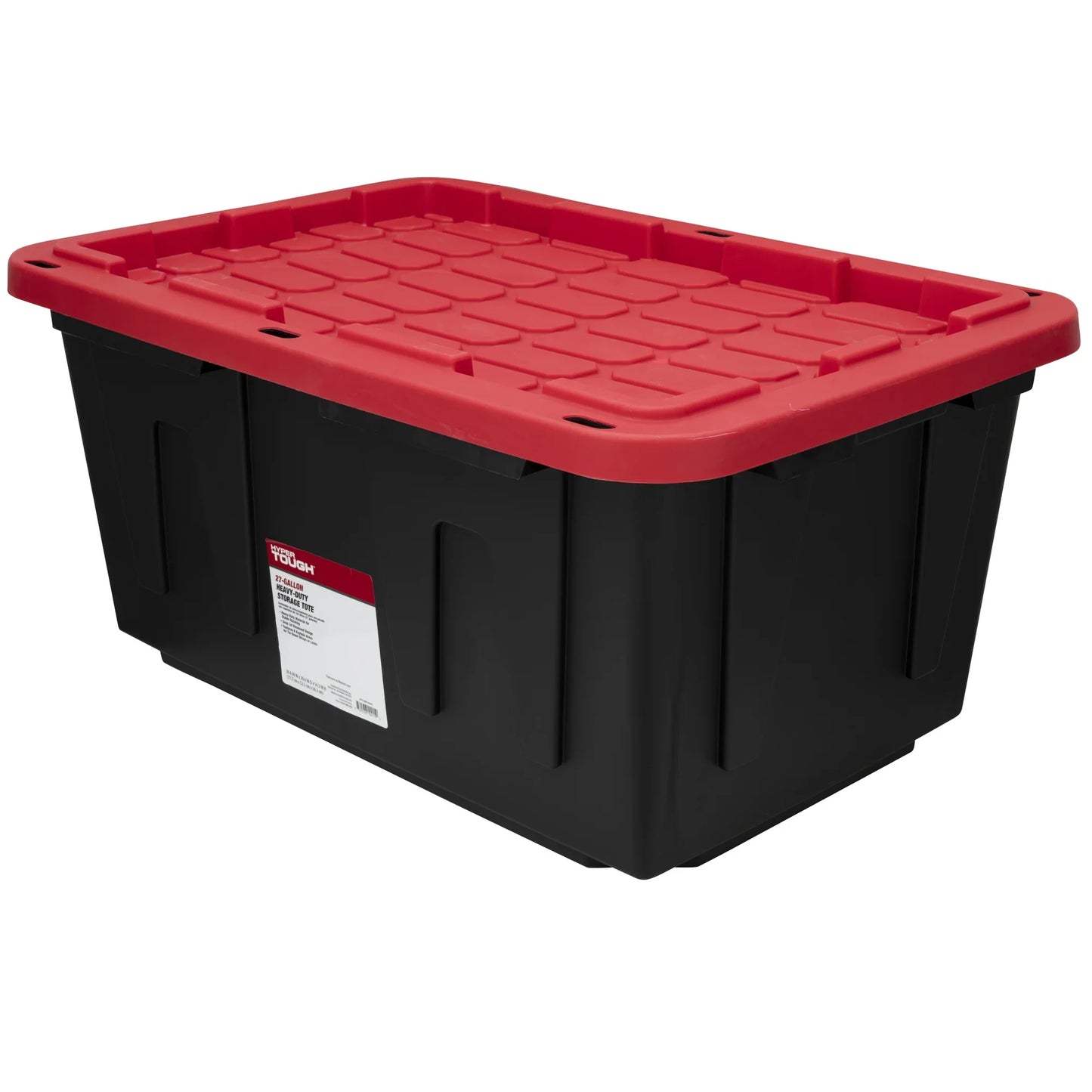 6 Pack 27 Gallon Large Storage Bins with Snap Lid Black And Red Heavy Duty Plastic Storage Containers for Home Organization