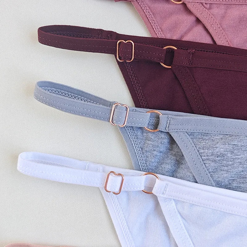 5Pcs/set Cotton Briefs Panties Women Low Waist Underwear Cotton Solid Color Underpants Soft Feamle Sexy Lingerie S-XL
