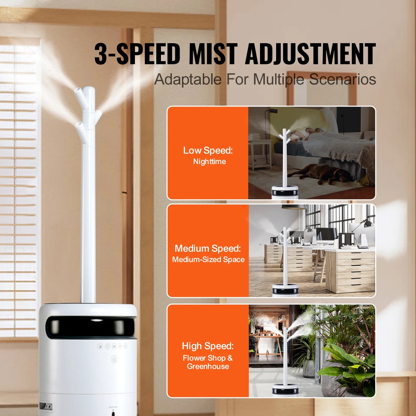 SucceBuy Humidifier for Home Large Room Commercial Humidifier for Whole House 16L Water Tank 12h Timer Auto Shut-Off Greenhouse