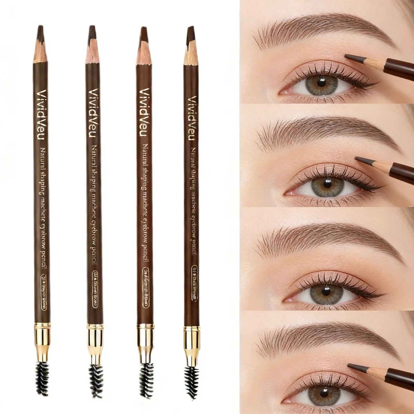 4 ultimate waterproof eyebrow pencils, smudge-proof, long-lasting formula, for creating natural, perfect eyebrows.