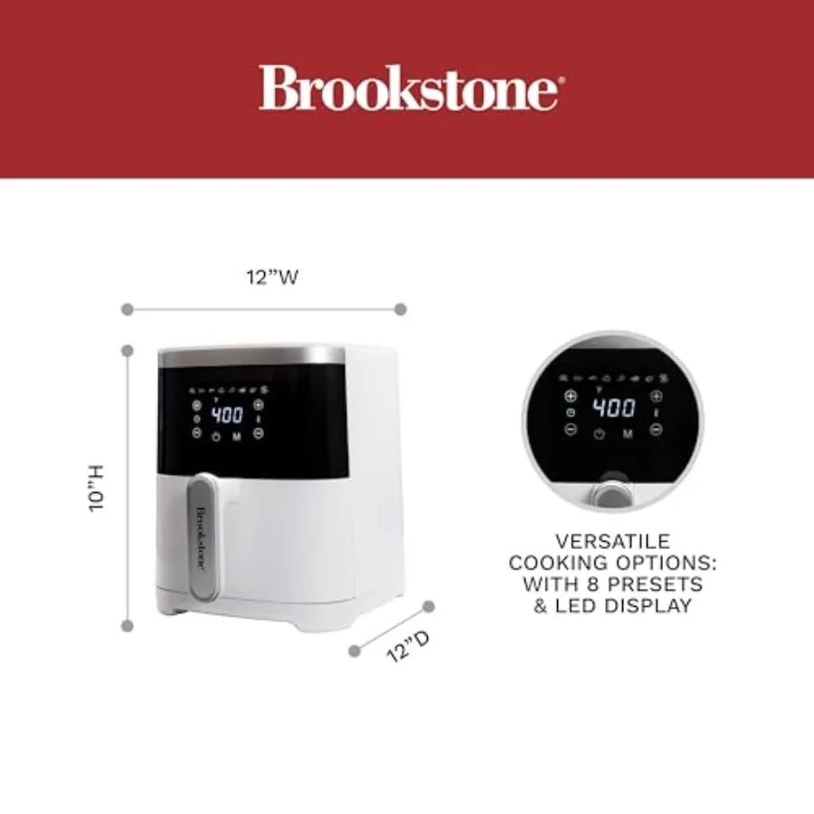 Air Fryer 4.5 Qt 1300W Large Capacity with LED Display 8 Presets Adjustable Temp Oil-Free Kitchen Appliance for Baking Roasting